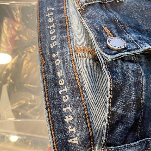 Articles Of Society Medium Wash Low Rise Skinny Jeans 29 Ankle Length Y2K Denim - Picture 9 of 11
